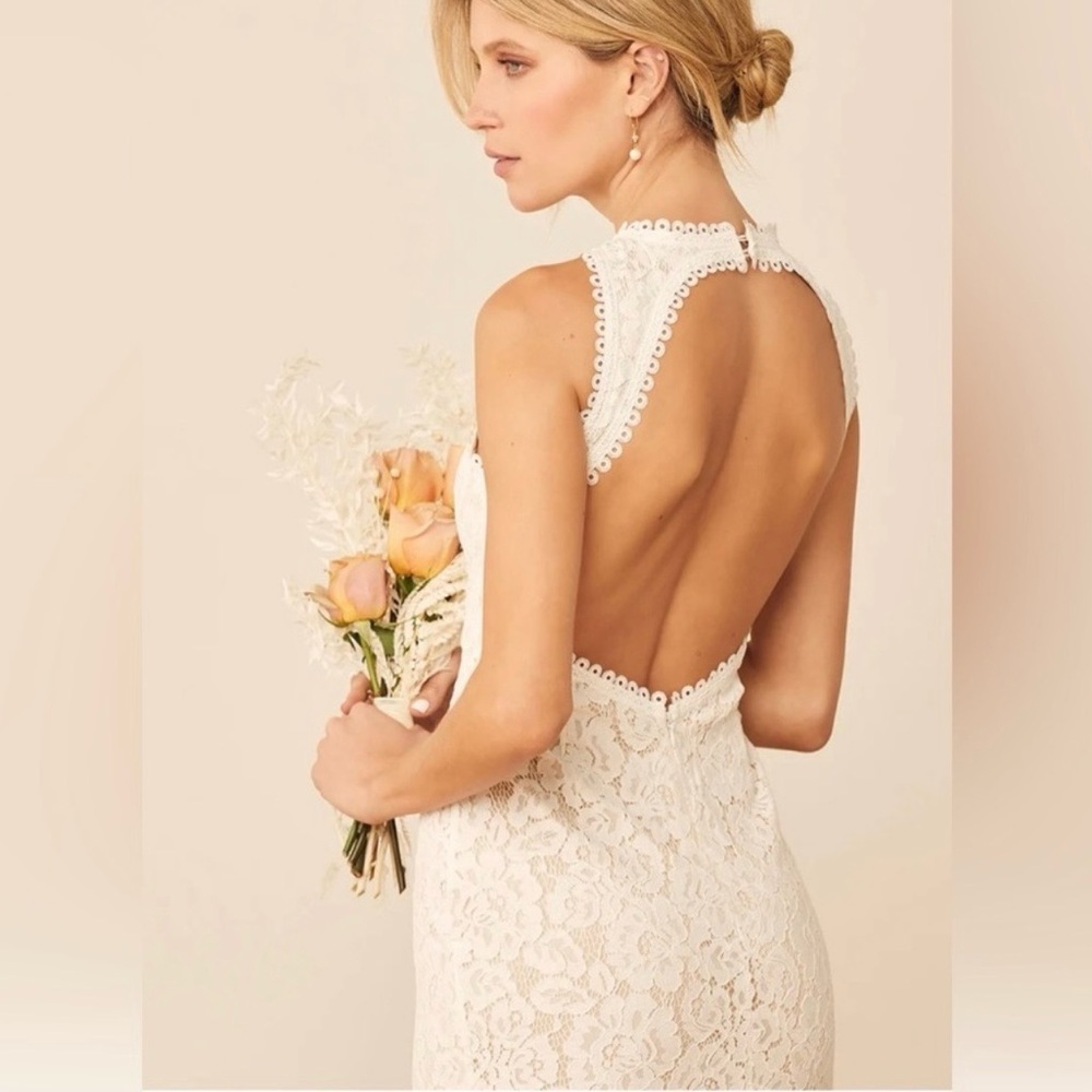 Lulus Elegant Lace Backless Dress